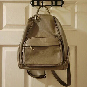 MAISON HERITAGE Paris Basi Leather Backpack in Tan Mauve Grey